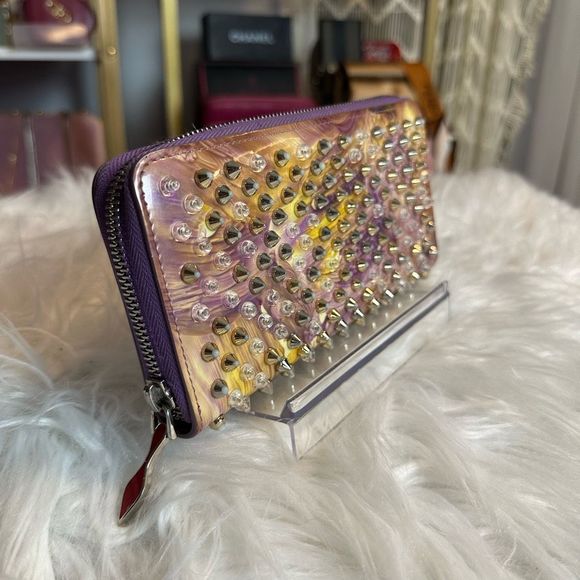 Rare Christian Louboutin Spike studds Round zipper long wallet - Picture 3 of 17